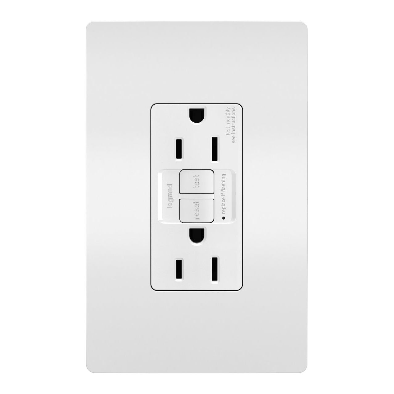 White 15A Tamper-Resistant Self-Test GFCI Outlet with SafeLock® - Powers Electric Supply