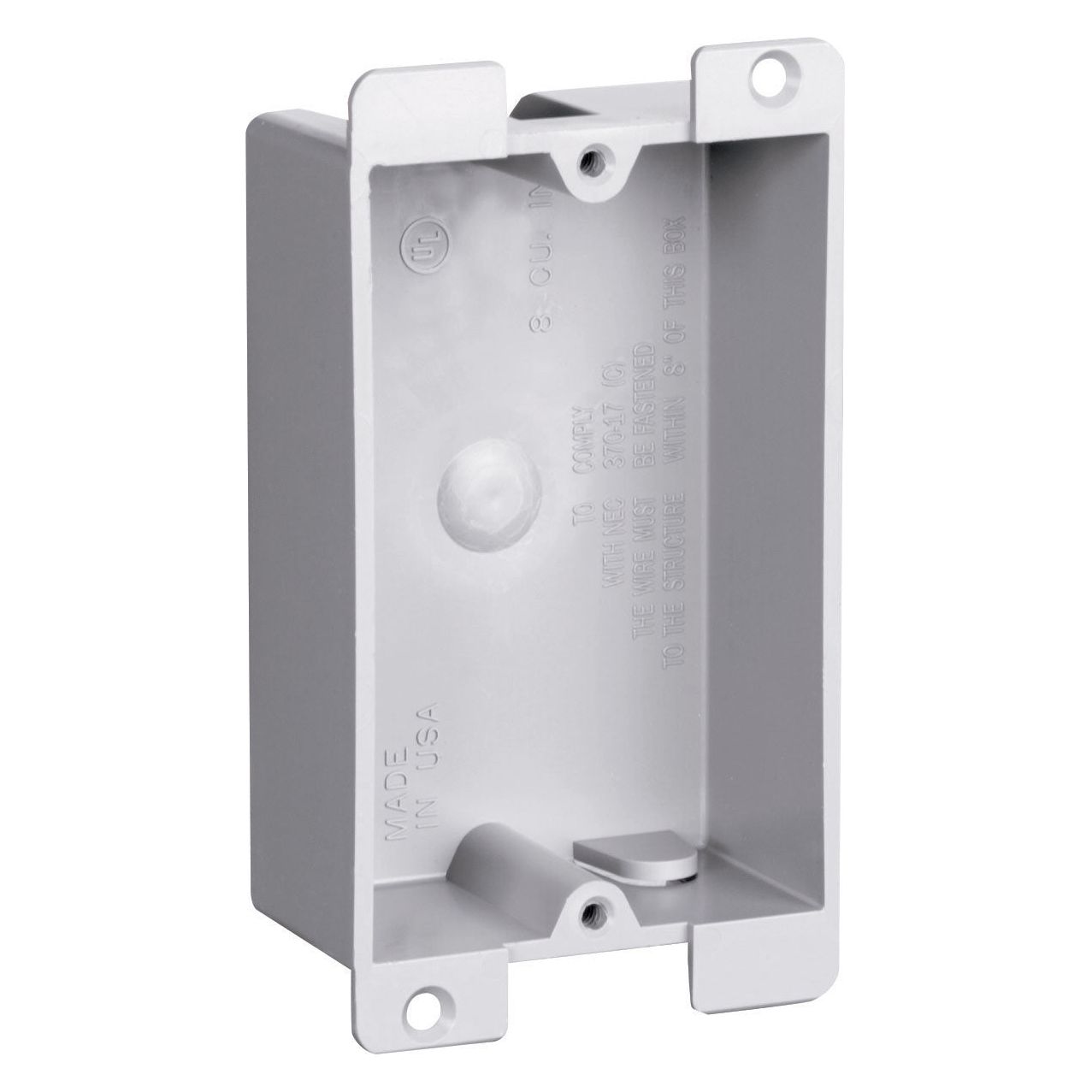Shallow Single-Gang Retrofit Box – Old Work Flange