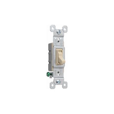 Grounded Ivory Toggle Switch – 15A Single-Pole - Powers Electric Supply