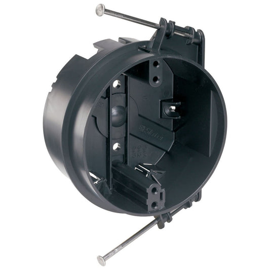 4" Round Ceiling Box with Depth-Mounting Gauge and Auto/Clamps - Powers Electric Supply