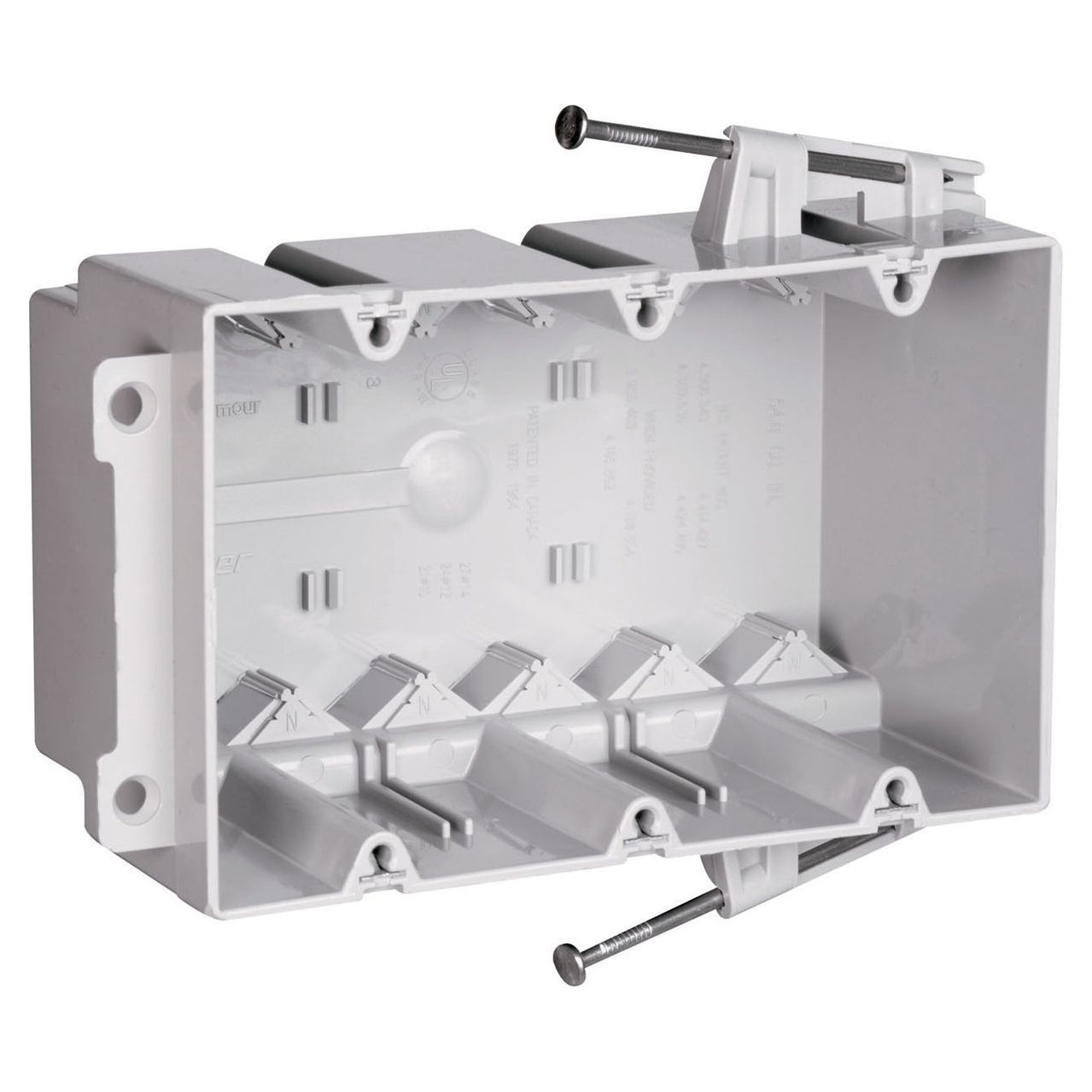 Triple Gang Switch and Outlet Box with Quick/Click Entries - Powers Electric Supply