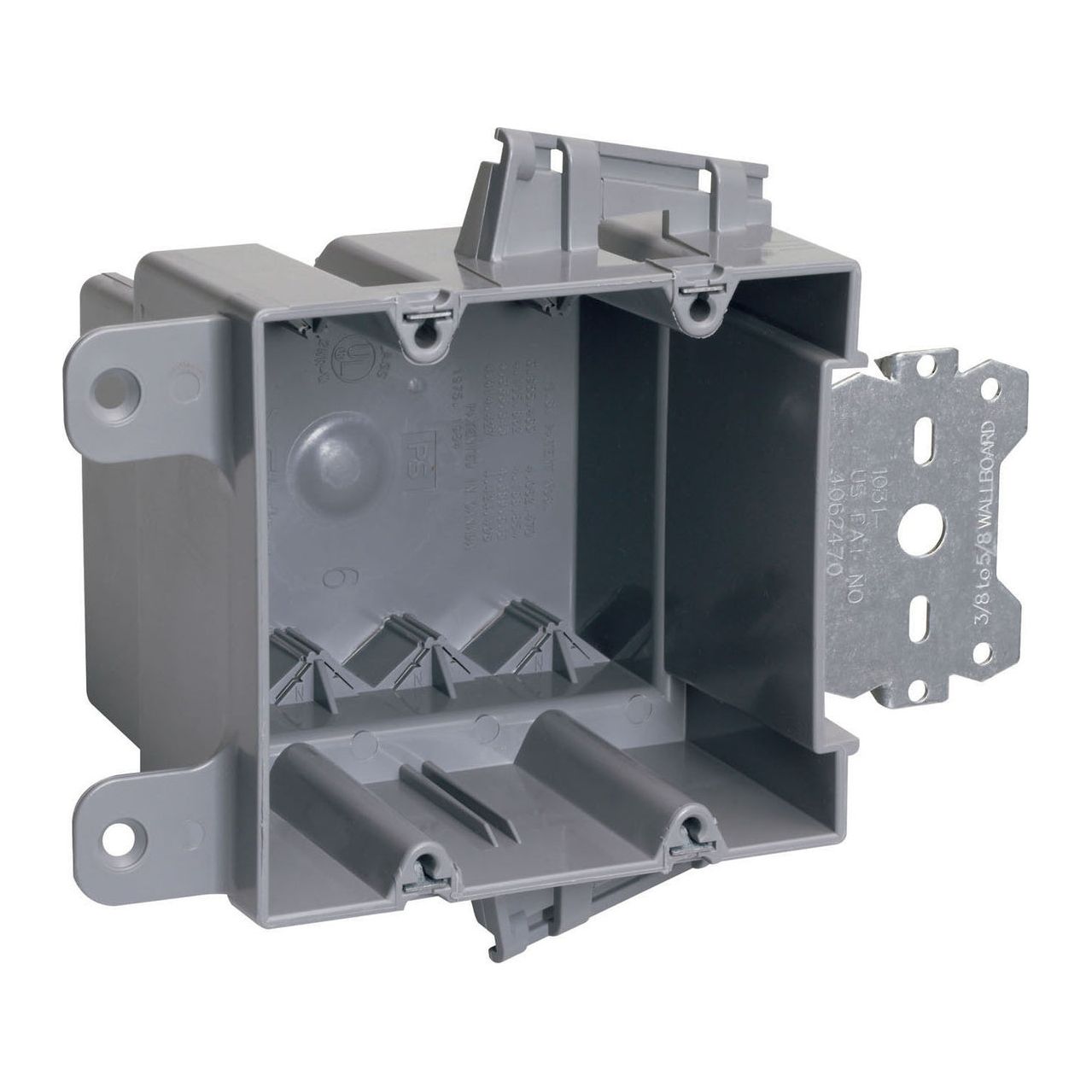 Double Gang Stud Bracket Electrical Box with Quick/Click Mount - Powers Electric Supply