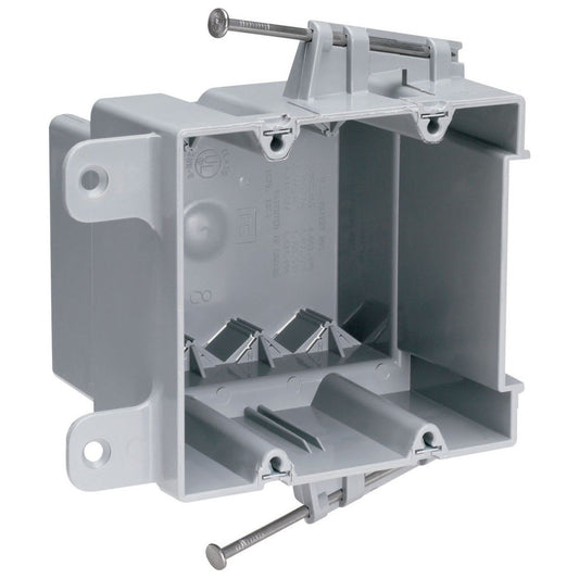 Double Gang Thermoplastic Outlet Box – Captive Nails & Auto Clamps