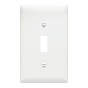 1-Gang Toggle Switch Wall Plate – White Nylon - Powers Electric Supply