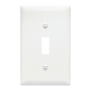1-Gang Toggle Switch Wall Plate – White Nylon - Powers Electric Supply