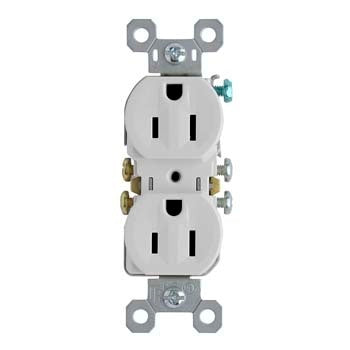 White 15A Tamper-Resistant Duplex Receptacle - Powers Electric Supply